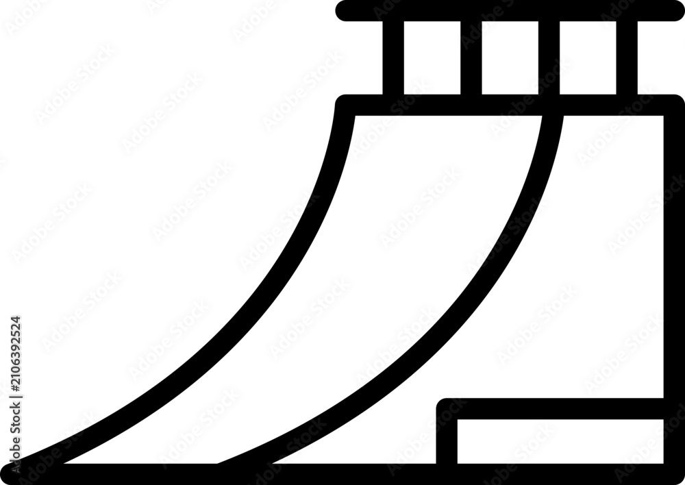 Obraz premium Skate park ramp line icon representing extreme sports, skateboarding, and outdoor recreation
