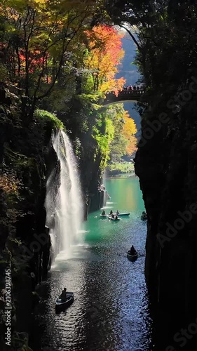 秋の高千穂峡と真名井の滝