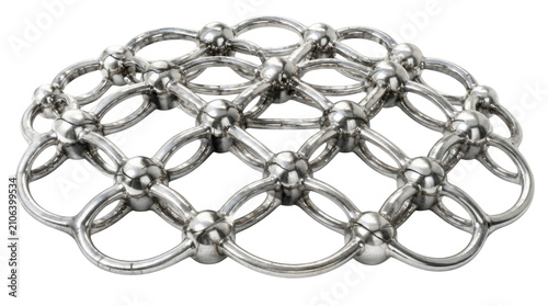 Crystal Glass Chain Link Decorative Object on Transparent Background