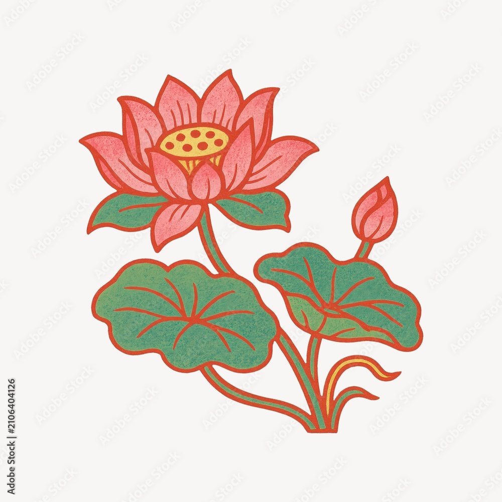 Obraz premium Vibrant lotus flower illustration