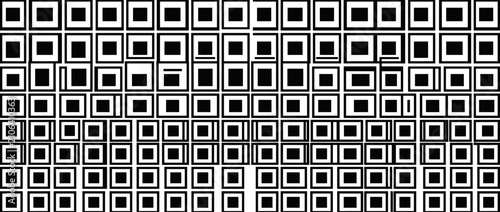 Tableau sur toile Abstract geometric pattern of black squares in white frames