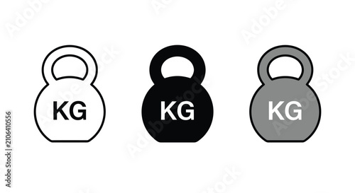 Heavy kettlebell weight icon. Fitness gym equipment graphic. Sport training symbol.