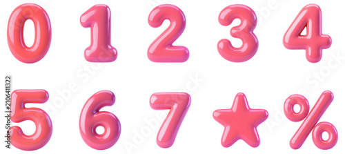 3d, number, 3d pink number