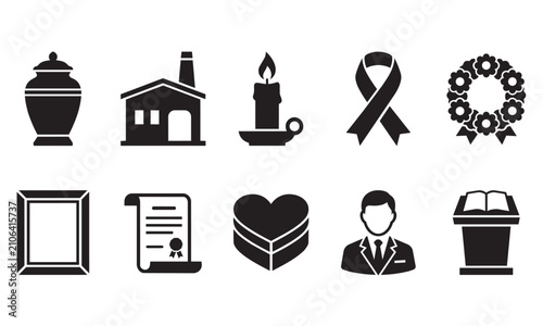Foto Cremation Service Black Icon Pack