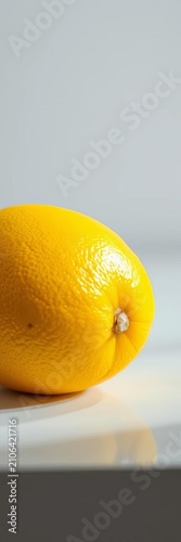 Bright yellow lemon with a glossy finish and slight sheen, summery, sheen