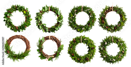 Wreaths. Greenery. Seasonal Decorations.