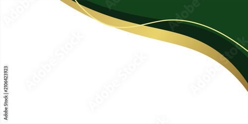 Premium Green and Gold Decorative Wave Backdrop for Certificate or Stationery
