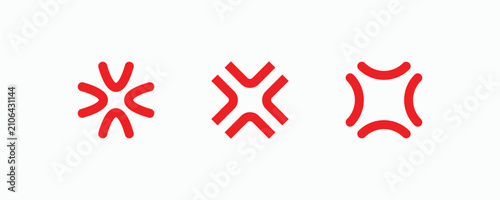 Bild auf Leinwand Red anime anger cross vein mark symbol set for manga emotion icon vector design
