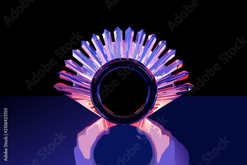 Foto abstract crystal formation in digital art symmetrical
