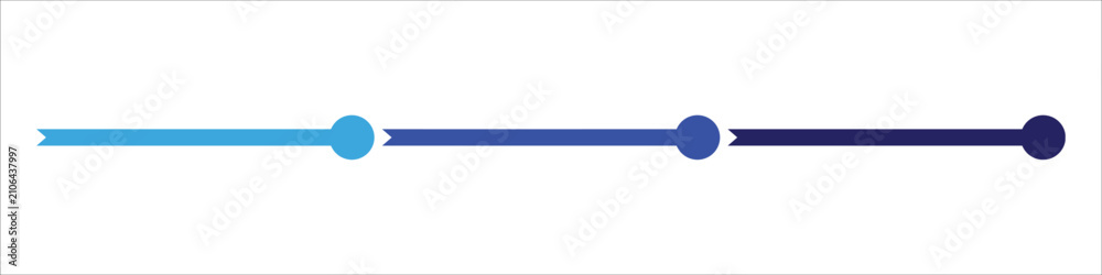 Obraz premium Three-step blue arrow ribbon timeline infographic template with circle nodes