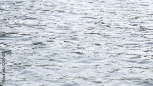 Gentle water ripples on the surface of lake or river with soft reflections