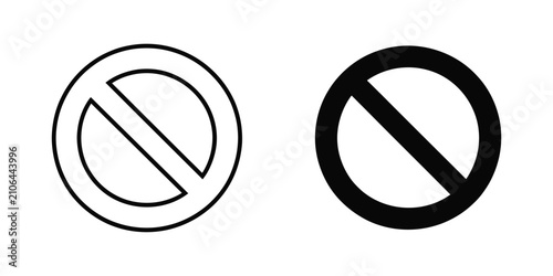 Bild auf Leinwand Forbidden Icon, Modern Line Style Solid Filled Vector Set for Prohibition Restri