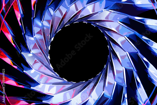 Canvas Print crystalline radial burst vector illustration geometric pattern