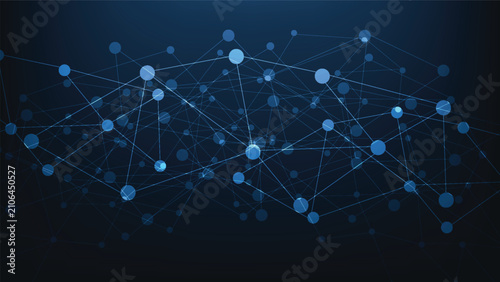 futuristic data network background. hi tech lines connection technology on dark blue space
