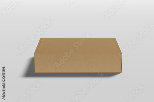 Brown mailing boxes mockup with a grey background for presentation to the client