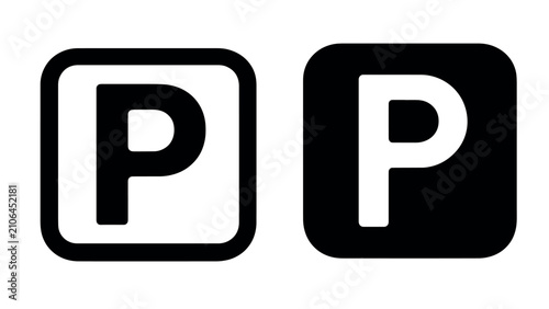 Bold parking sign icons illustration vector set