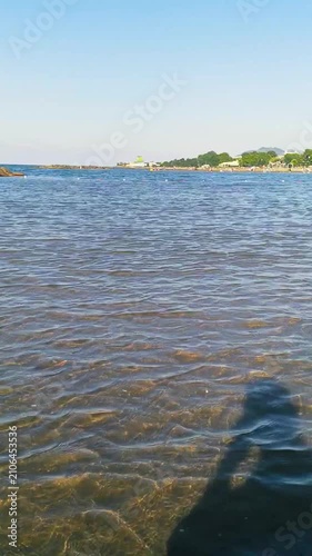 Black Sea coast in summer, beach and sea view, travel places