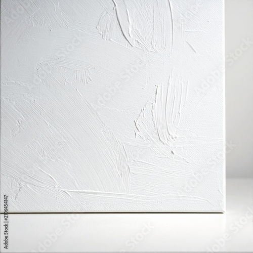 Textured White Abstract Surface with Thick Paint Strokes