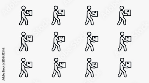 Εκτύπωση καμβά Cartoon Characters Holding Shopping Bags.