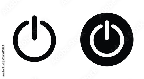 Bild auf Leinwand Power button icon two variations on a white background