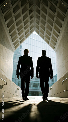 Two Men in Suits Walking in...