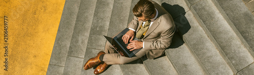 Business Man Working Outdoo...