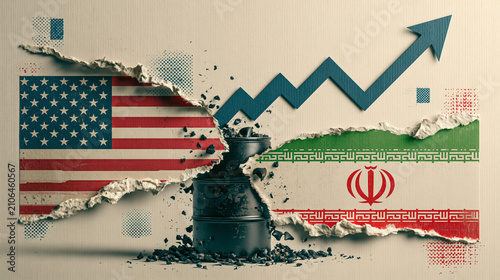 Economic Clash: Torn flags ...