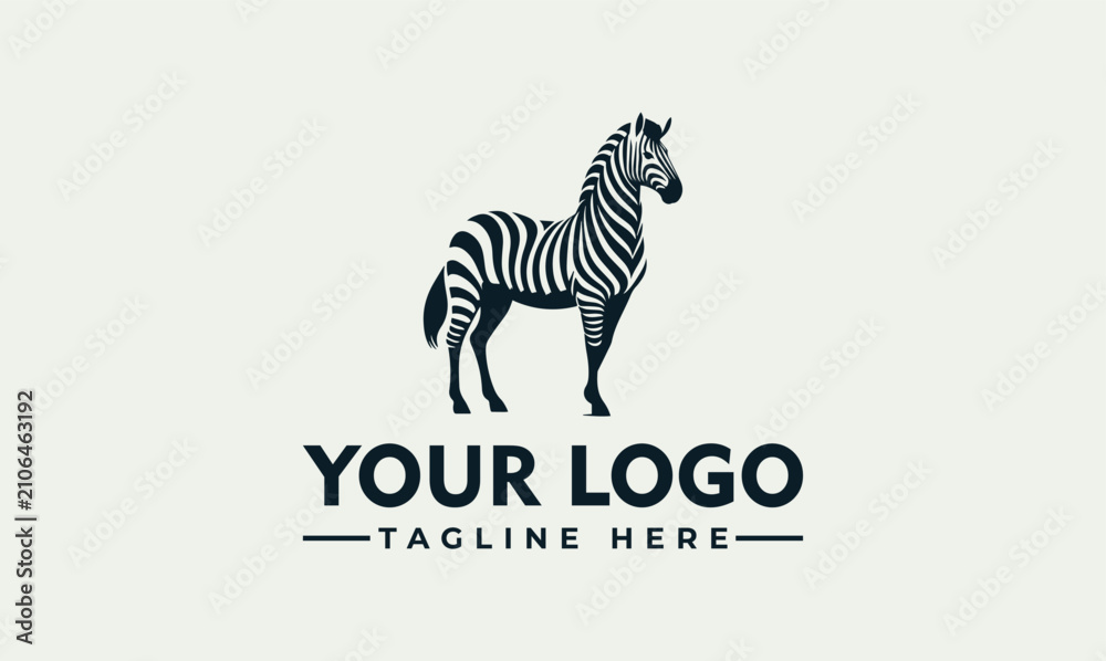 Obraz premium Minimalist Zebra Vector Logo Template for Modern Business Branding