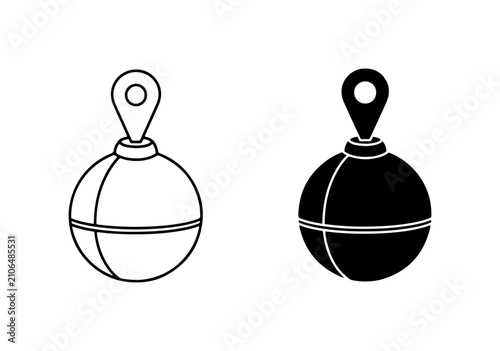 Tableau sur toile Fishing Bobber Vector Icons, Buoy Marker Symbols, Fishing Gear Graphics, Outline