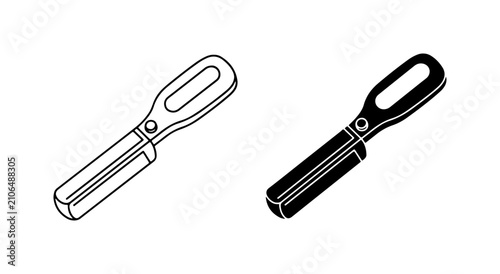 Cuadro en lienzo Kitchen Peeler Icons, Vegetable Slicer Vector Graphics, Food Prep Tools Set, Coo