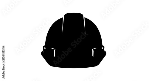 Construction helmet silhouette against a white background
