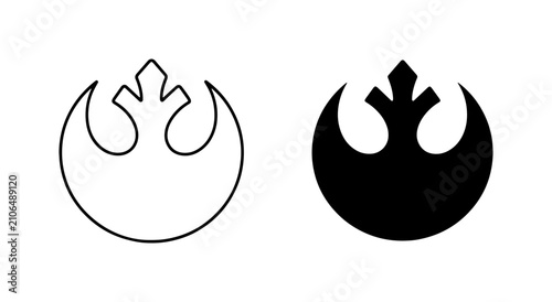 Foto Rebel Alliance Symbol Vector, Sci-Fi Galactic Emblem, Space Opera Icon, White an