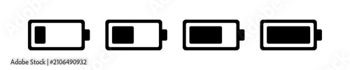 Bild auf Leinwand Battery level status icon set with percentage indicators vector illustration, po
