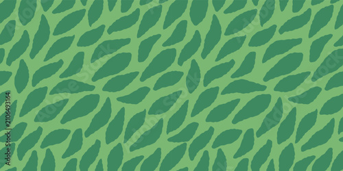 Abstract seamless pattern with green organic shapes and leaves texture