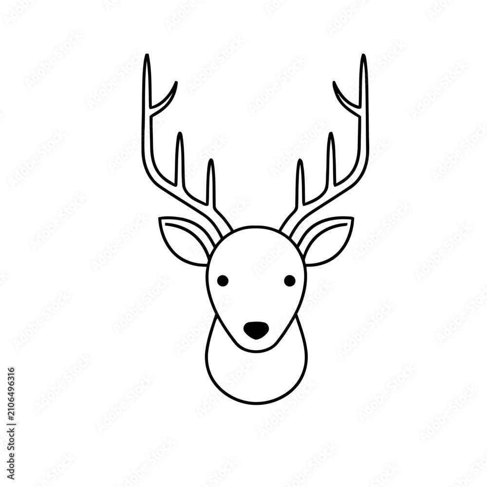Naklejka premium Deer Head Icon