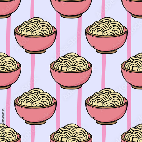Pattern Seamless Food Doodle Collection Cute Fruits Vegetables Healthy Food Hand Draw Repeat Pattern Food Illustration for Fabric Digital Paper Background