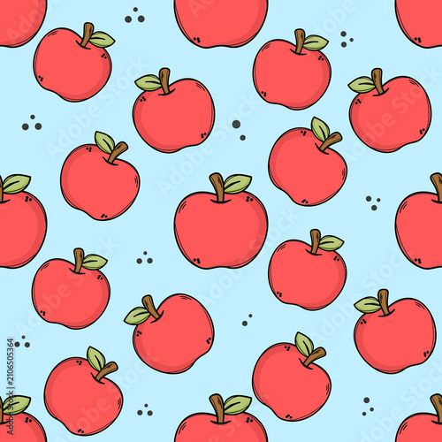 Pattern Seamless Food Doodle Collection Cute Fruits Vegetables Healthy Food Hand Draw Repeat Pattern Food Illustration for Fabric Digital Paper Background