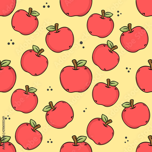 Pattern Seamless Food Doodle Collection Cute Fruits Vegetables Healthy Food Hand Draw Repeat Pattern Food Illustration for Fabric Digital Paper Background