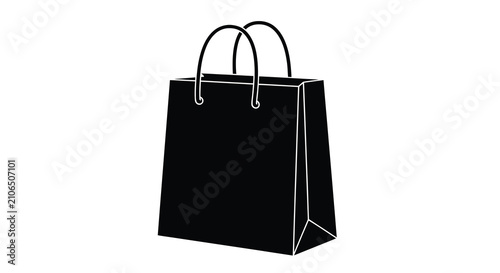 Shopping bag silhouette on a white background simple outline design