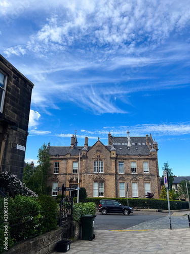 Photography Residential streets in central Edinburgh with parked cars and traditional stone
