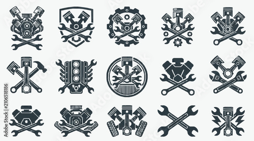 Foto Symbolic Craftsman Emblems Collection.