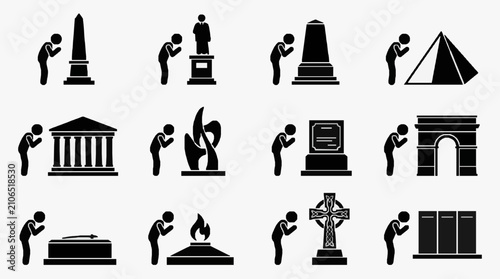 Bild auf Leinwand Symbolic Gestures of Cultural Monuments.