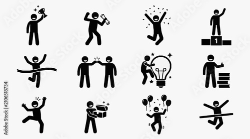 Photos Symbolic Human Motivation and Achievement Icons.