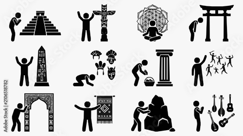 Fotografie Symbolic Human Rituals Across Cultures.