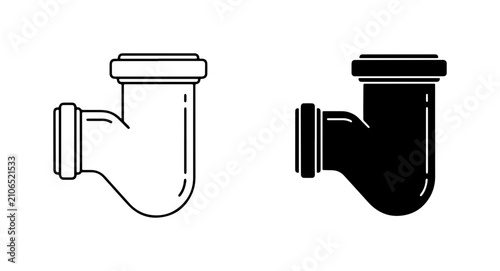Quadro su tela Plumbing P Trap Vector Icons, Water Trap Illustration, Drainage System Component