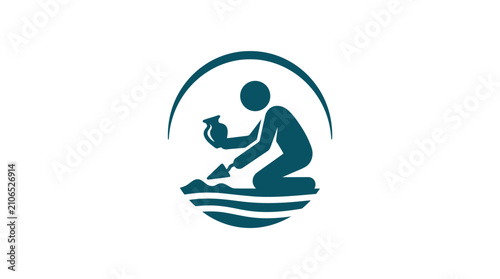 Принти на полотні Man holding a bowl and spoon.