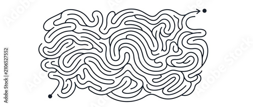 Cuadro en lienzo Abstract Maze with Two Entry and Exit Points