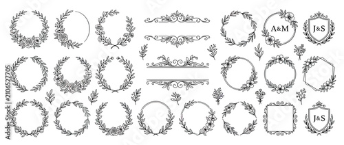 Elegant Floral Wreath and Divider Collection