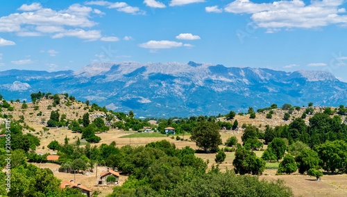 Canvas Print Antalya, Turkey - July 18, 2026: Panoramic view of the mountains in Selge near M