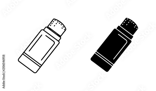 Bild auf Leinwand Salt and Pepper Shaker Icons, Kitchen Seasoning Container Vector Graphics, Food